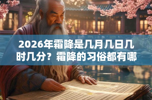 2026年霜降是几月几日几时几分？霜降的习俗都有哪些？