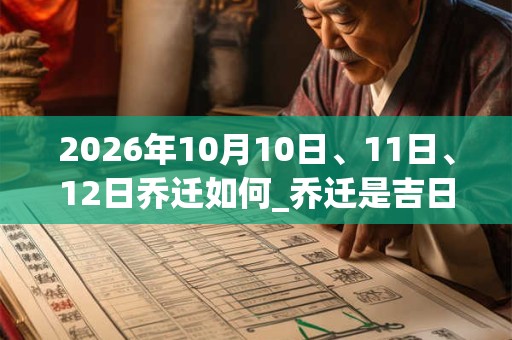 2026年10月10日、11日、12日乔迁如何_乔迁是吉日吗