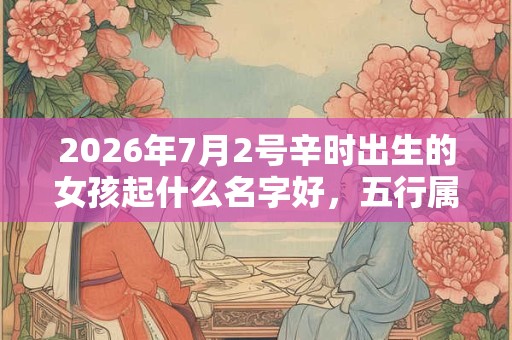 2026年7月2号辛时出生的女孩起什么名字好，五行属什么？