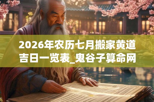 2026年农历七月搬家黄道吉日一览表_鬼谷子算命网