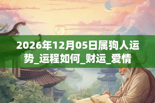 2026年12月05日属狗人运势_运程如何_财运_爱情