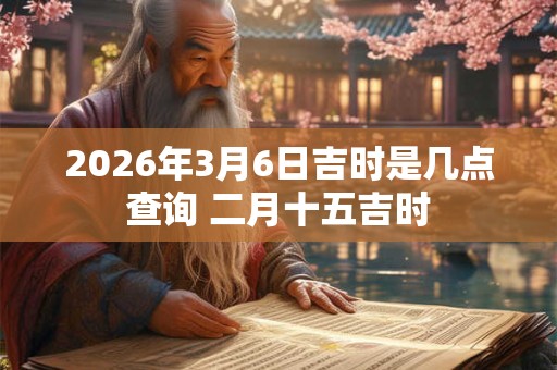 2026年3月6日吉时是几点查询 二月十五吉时