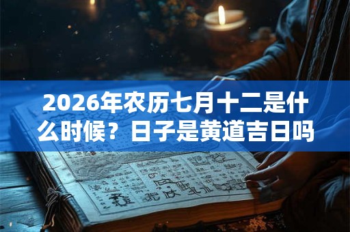 2026年农历七月十二是什么时候?日子是黄道吉日吗? 2026年农历七月十二是什么时候?日子是黄道吉日吗?