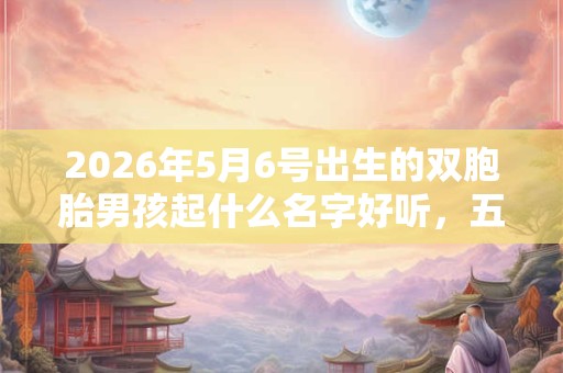 2026年5月6号出生的双胞胎男孩起什么名字好听，五行属什么