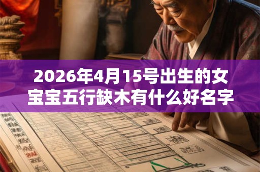 2026年4月15号出生的女宝宝五行缺木有什么好名字