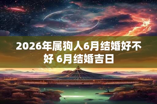 2026年属狗人6月结婚好不好 6月结婚吉日 2026年属狗人6月结婚好不好 6月结婚吉日