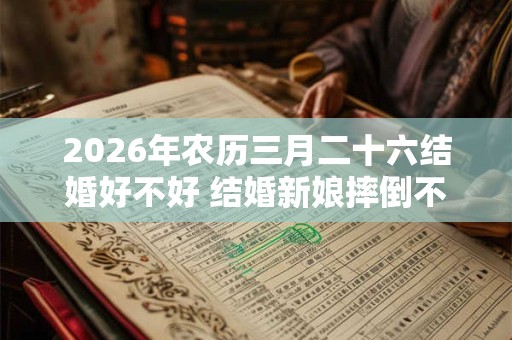 2026年农历三月二十六结婚好不好 结婚新娘摔倒不吉利吗