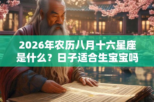 2026年农历八月十六星座是什么？日子适合生宝宝吗？