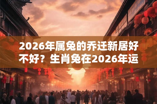 2026年属兔的乔迁新居好不好？生肖兔在2026年运势好吗？