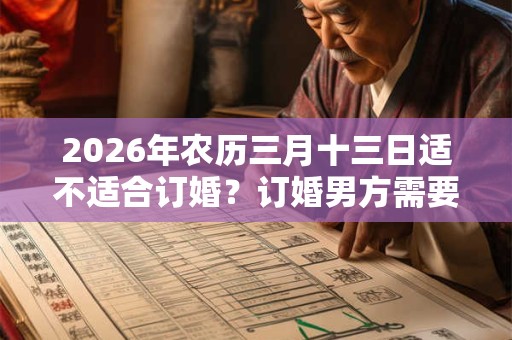 2026年农历三月十三日适不适合订婚？订婚男方需要准备什么东西？