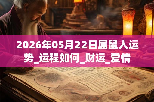 2026年05月22日属鼠人运势_运程如何_财运_爱情