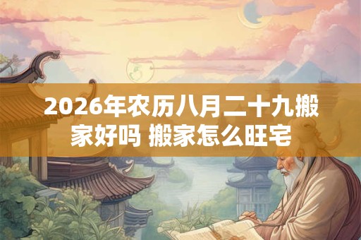 2026年农历八月二十九搬家好吗 搬家怎么旺宅