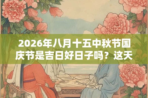 2026年八月十五中秋节国庆节是吉日好日子吗?这天能出殡吗? 2026年八月十五中秋节国庆节是吉日好日子吗?这天能出殡吗?
