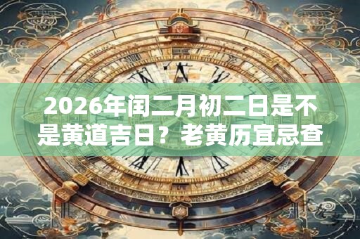 2026年闰二月初二日是不是黄道吉日?老黄历宜忌查询 2026年闰二月初二日是不是黄道吉日?老黄历宜忌查询