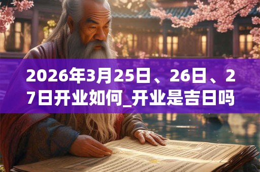 2026年3月25日、26日、27日开业如何_开业是吉日吗 2026年3月25日、26日、27日开业如何_开业是吉日吗