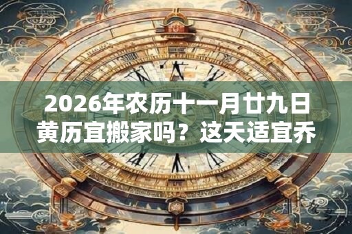 2026年农历十一月廿九日黄历宜搬家吗？这天适宜乔迁吗？