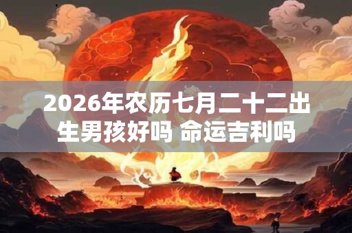 2026年农历七月二十二出生男孩好吗 命运吉利吗