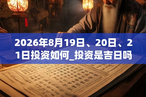 2026年8月19日、20日、21日投资如何_投资是吉日吗
