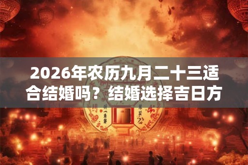 2026年农历九月二十三适合结婚吗？结婚选择吉日方法？