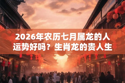 2026年农历七月属龙的人运势好吗?生肖龙的贵人生肖 2026年农历七月属龙的人运势好吗?生肖龙的贵人生肖