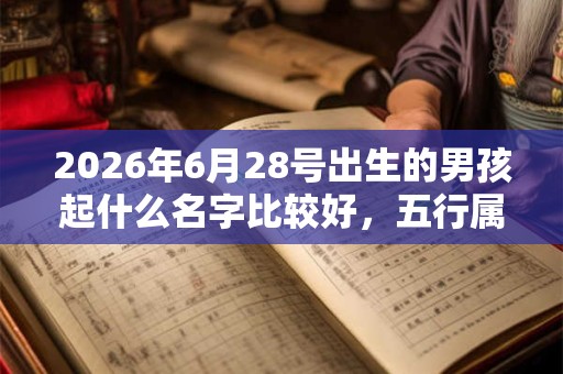 2026年6月28号出生的男孩起什么名字比较好,五行属什么 2026年6月28号出生的男孩起什么名字比较好,五行属什么
