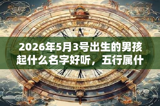 2026年5月3号出生的男孩起什么名字好听，五行属什么