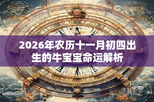 2026年农历十一月初四出生的牛宝宝命运解析
