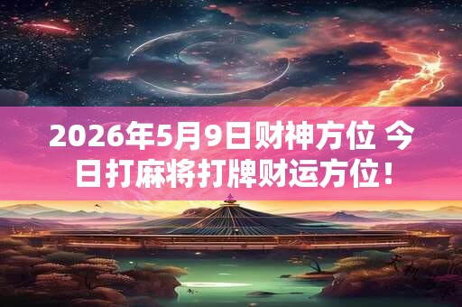 2026年5月9日财神方位 今日打麻将打牌财运方位! 2026年5月9日财神方位 今日打麻将打牌财运方位!