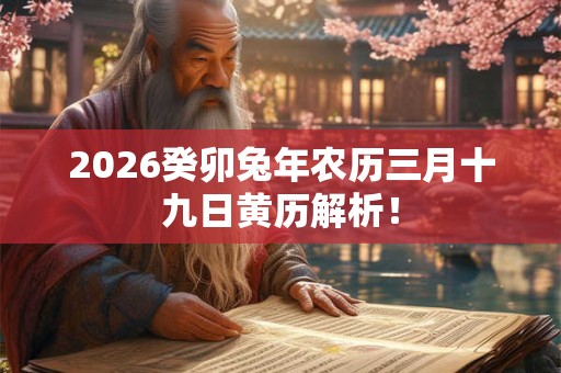 2026癸卯兔年农历三月十九日黄历解析！