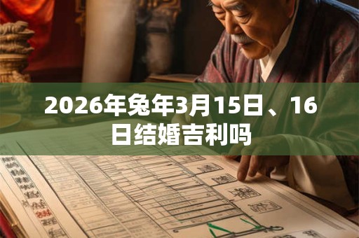 2026年兔年3月15日、16日结婚吉利吗