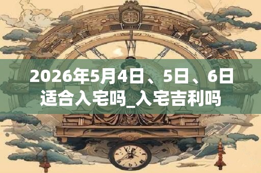 2026年5月4日、5日、6日适合入宅吗_入宅吉利吗