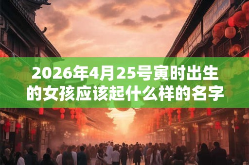 2026年4月25号寅时出生的女孩应该起什么样的名字