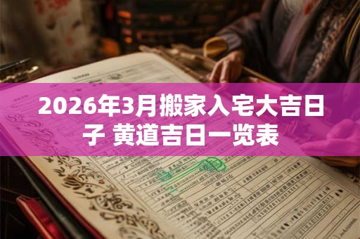 2026年3月搬家入宅大吉日子 黄道吉日一览表