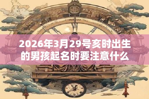 2026年3月29号亥时出生的男孩起名时要注意什么 2026年3月29号亥时出生的男孩起名时要注意什么