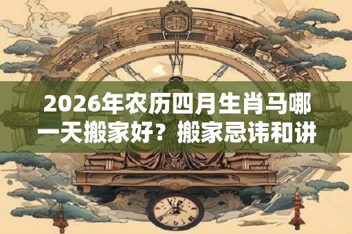 2026年农历四月生肖马哪一天搬家好?搬家忌讳和讲究? 2026年农历四月生肖马哪一天搬家好?搬家忌讳和讲究?