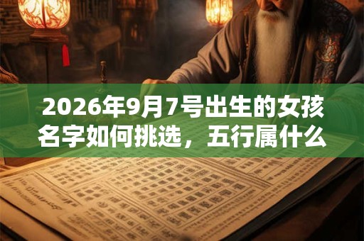 2026年9月7号出生的女孩名字如何挑选，五行属什么