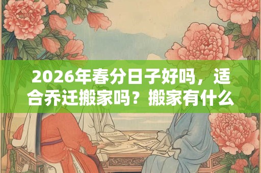2026年春分日子好吗，适合乔迁搬家吗？搬家有什么讲究？