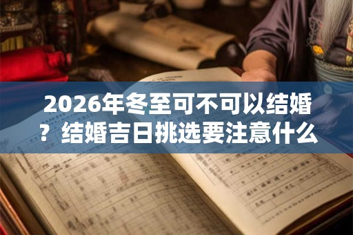 2026年冬至可不可以结婚？结婚吉日挑选要注意什么？