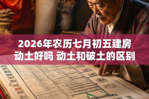 2026年农历七月初五建房动土好吗 动土和破土的区别 2026年农历七月初五建房动土好吗 动土和破土的区别