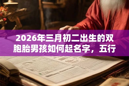 2026年三月初二出生的双胞胎男孩如何起名字，五行属什么