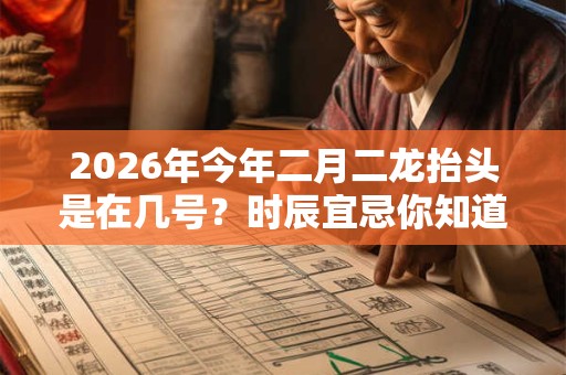 2026年今年二月二龙抬头是在几号?时辰宜忌你知道吗? 2026年今年二月二龙抬头是在几号?时辰宜忌你知道吗?