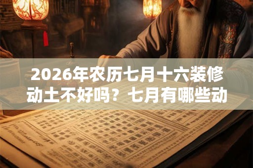 2026年农历七月十六装修动土不好吗?七月有哪些动土吉日? 2026年农历七月十六装修动土不好吗?七月有哪些动土吉日?