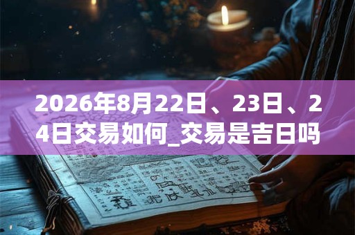 2026年8月22日、23日、24日交易如何_交易是吉日吗