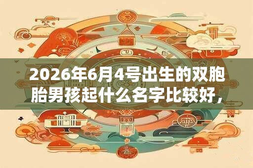 2026年6月4号出生的双胞胎男孩起什么名字比较好,五行属什么 2026年6月4号出生的双胞胎男孩起什么名字比较好,五行属什么