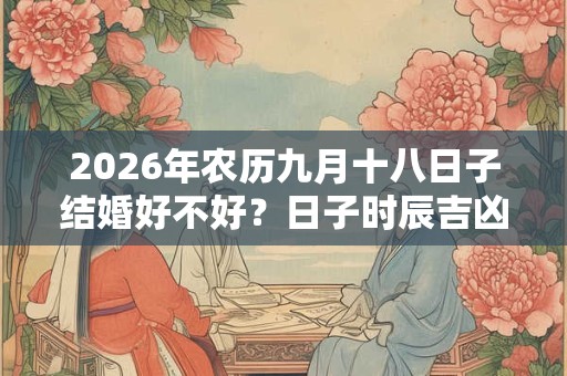 2026年农历九月十八日子结婚好不好?日子时辰吉凶如何? 2026年农历九月十八日子结婚好不好?日子时辰吉凶如何?