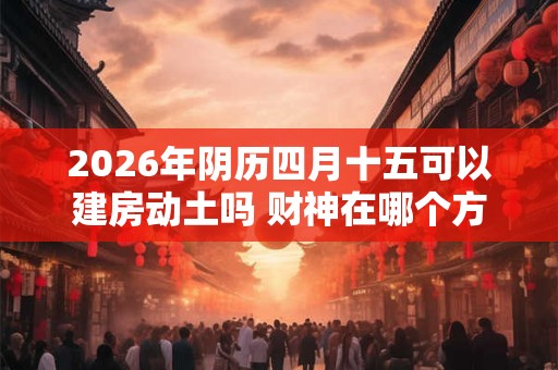 2026年阴历四月十五可以建房动土吗 财神在哪个方向 2026年阴历四月十五可以建房动土吗 财神在哪个方向