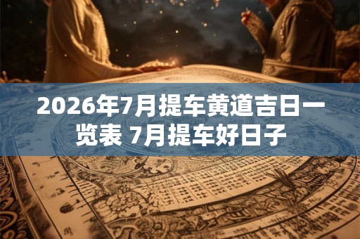 2026年7月提车黄道吉日一览表 7月提车好日子