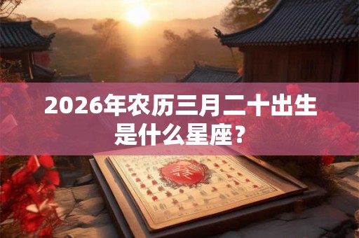 2026年农历三月二十出生是什么星座？