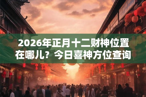 2026年正月十二财神位置在哪儿？今日喜神方位查询！