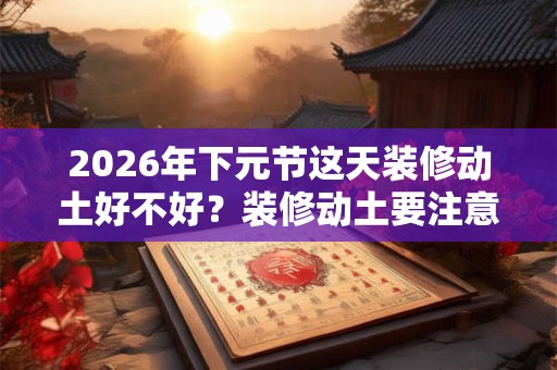 2026年下元节这天装修动土好不好？装修动土要注意什么？